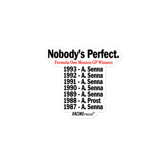 Nobody's Perfect - Master of Monaco Sticker