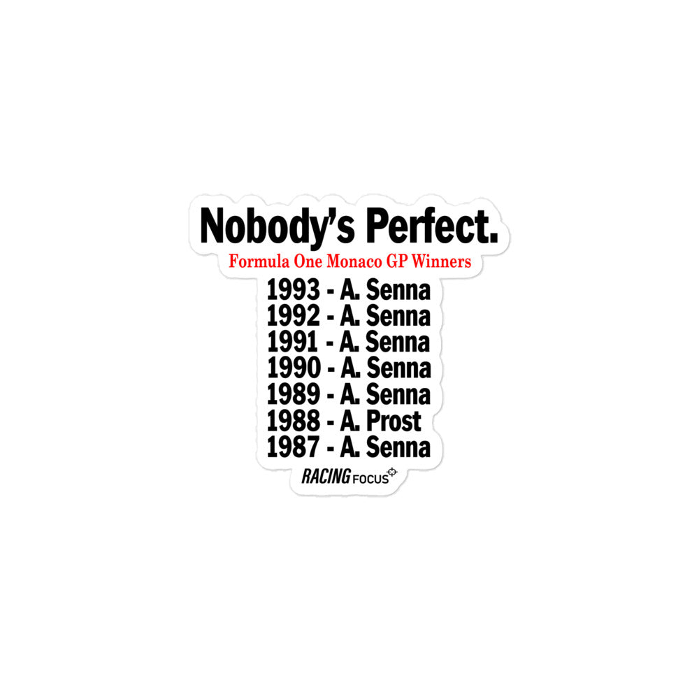 Nobody's Perfect - Master of Monaco Sticker